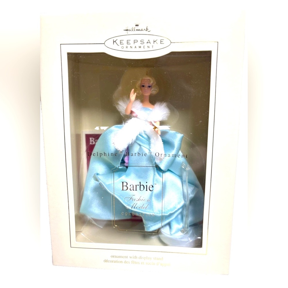 2005 Barbie Hallmark Keepsake - Delphine Ornament Fashion Barbie In Box W/Stand